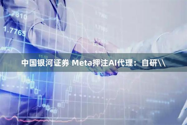 中国银河证券 Meta押注AI代理：自研\